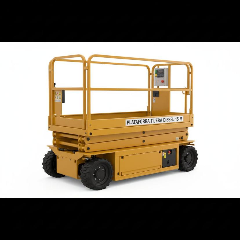 Plataforma Tijera Diésel 15m 4x4 para construcción